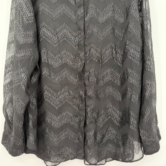 Lane Bryant  Plus Black Sheer Metallic Chevron Blouse Holiday– Women’s 18/20 - Picture 3 of 11